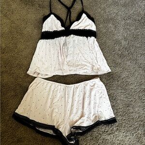 Victoria's Secret Pink and Black Sleepwear Set